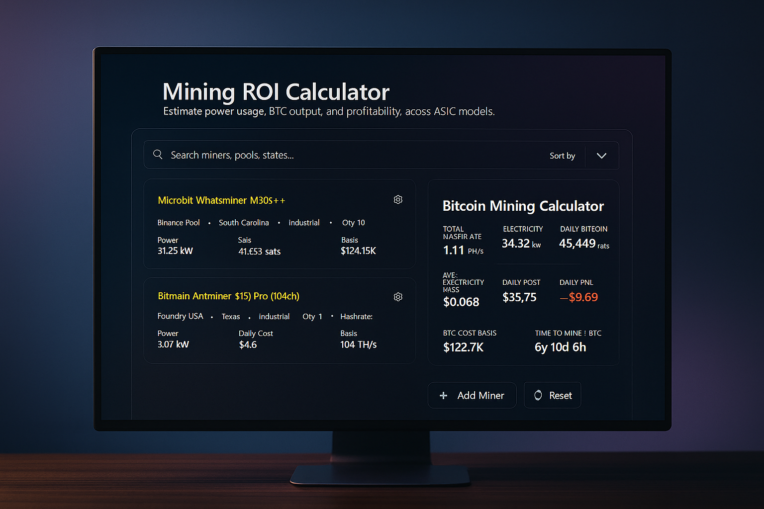 Mining ROI Calculator
